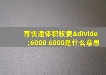 寄快递体积收费÷6000 6000是什么意思